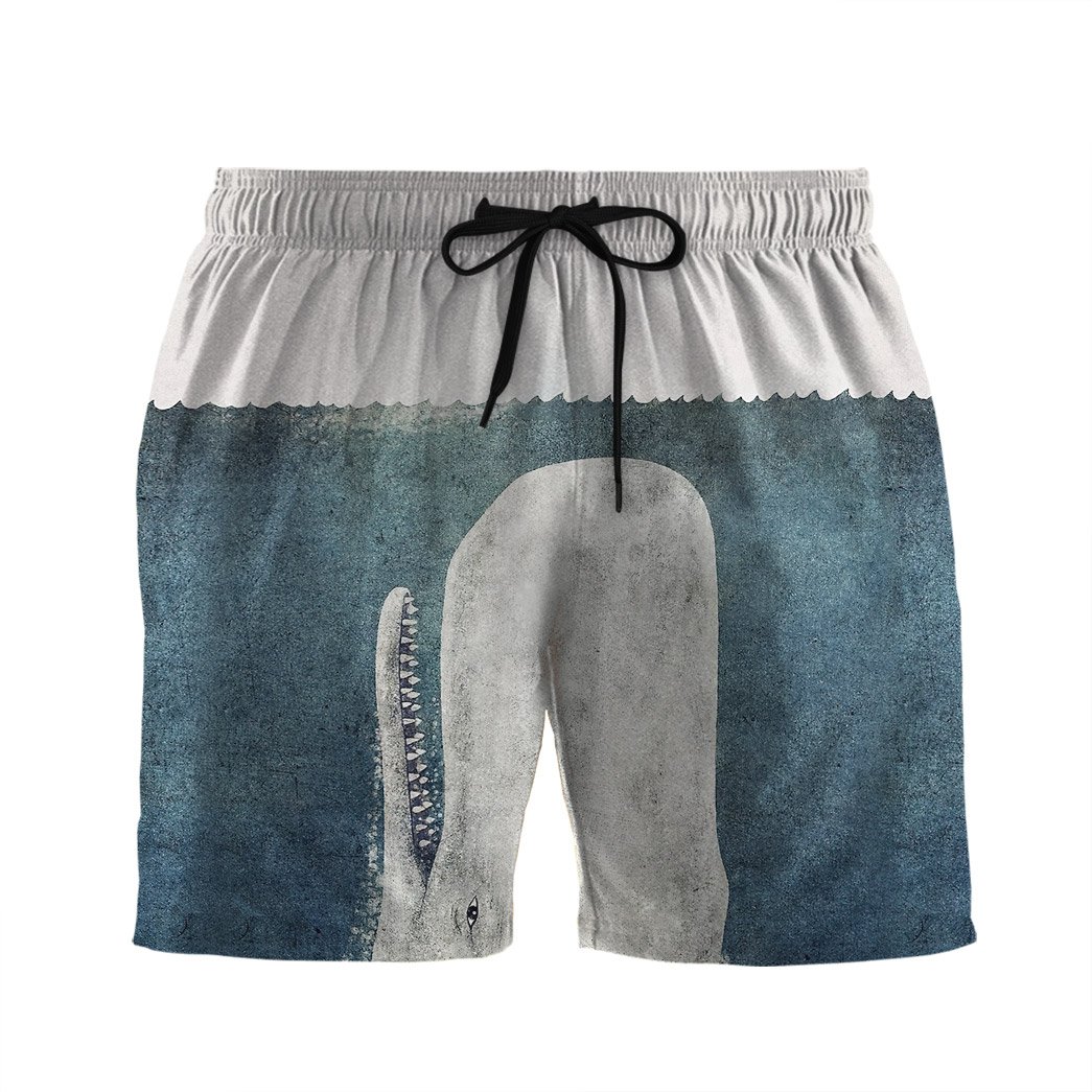 Gearhumans 3D Let White Whale Kiss You Custom Beach Short