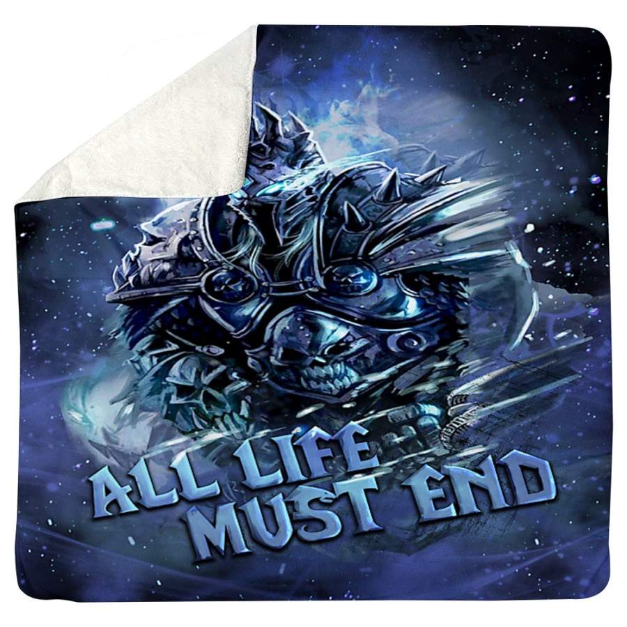 Lich King All Life Must End World Of War Craft Sherpa Blanket