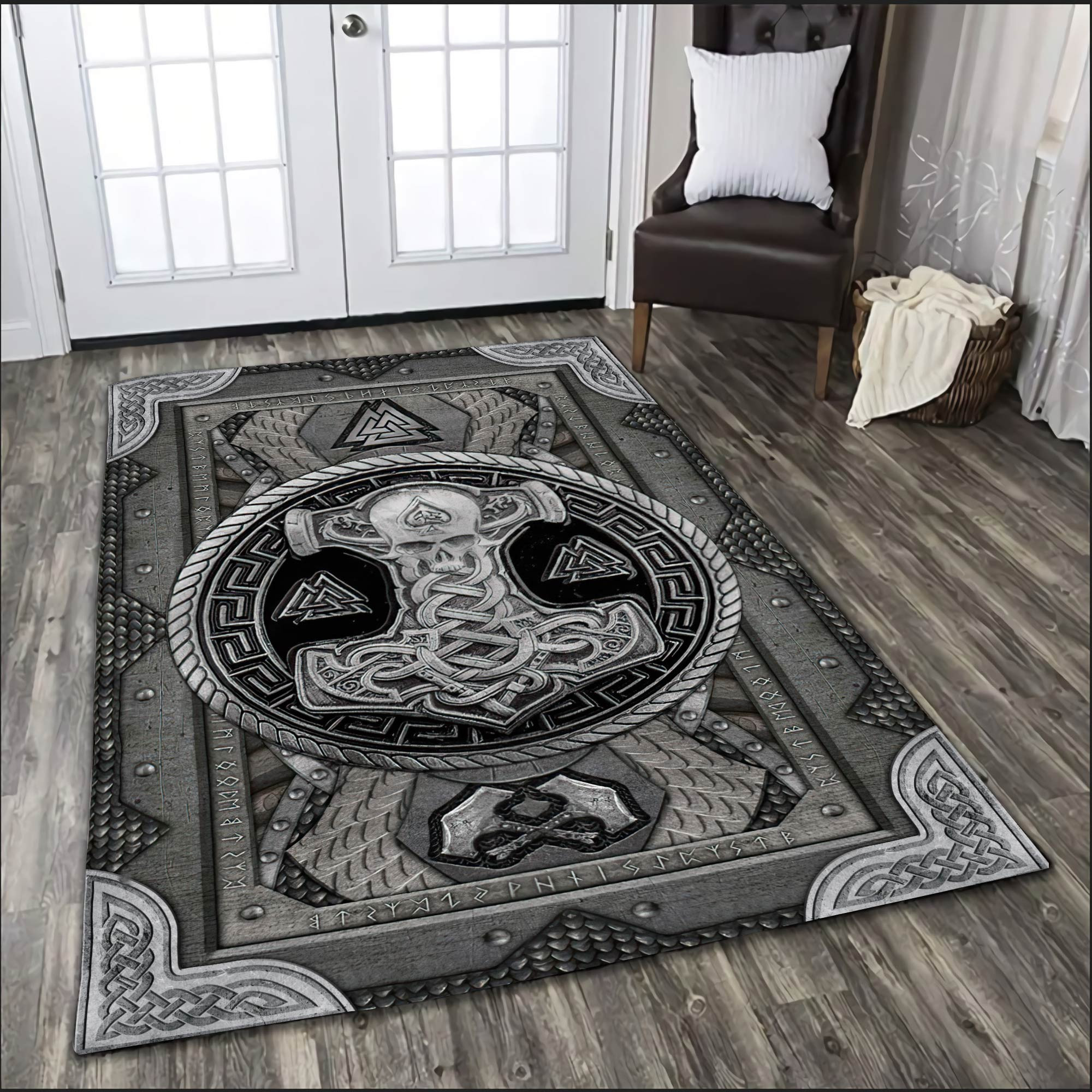The Odin Mjlnir Viking All Over Printed Rug