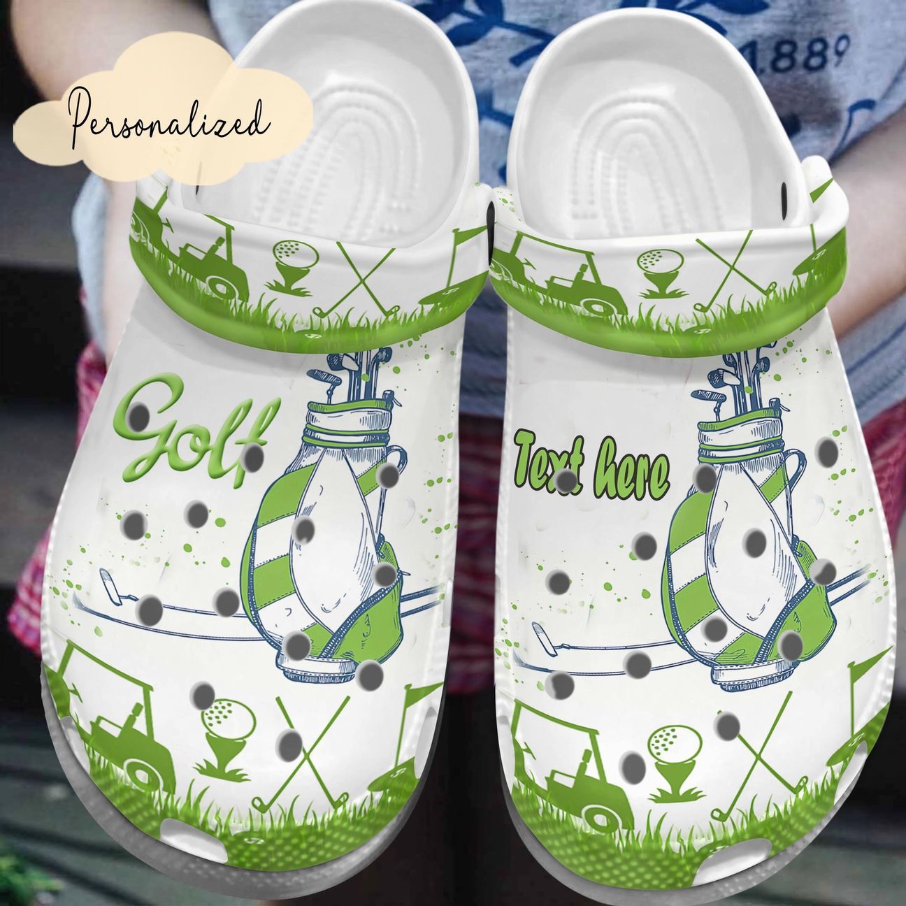 Golf Personalized Clog, Custom Name, Text, Color, Number Fashion Style For Women, Men, Kid, Print 3D Let’S Golf