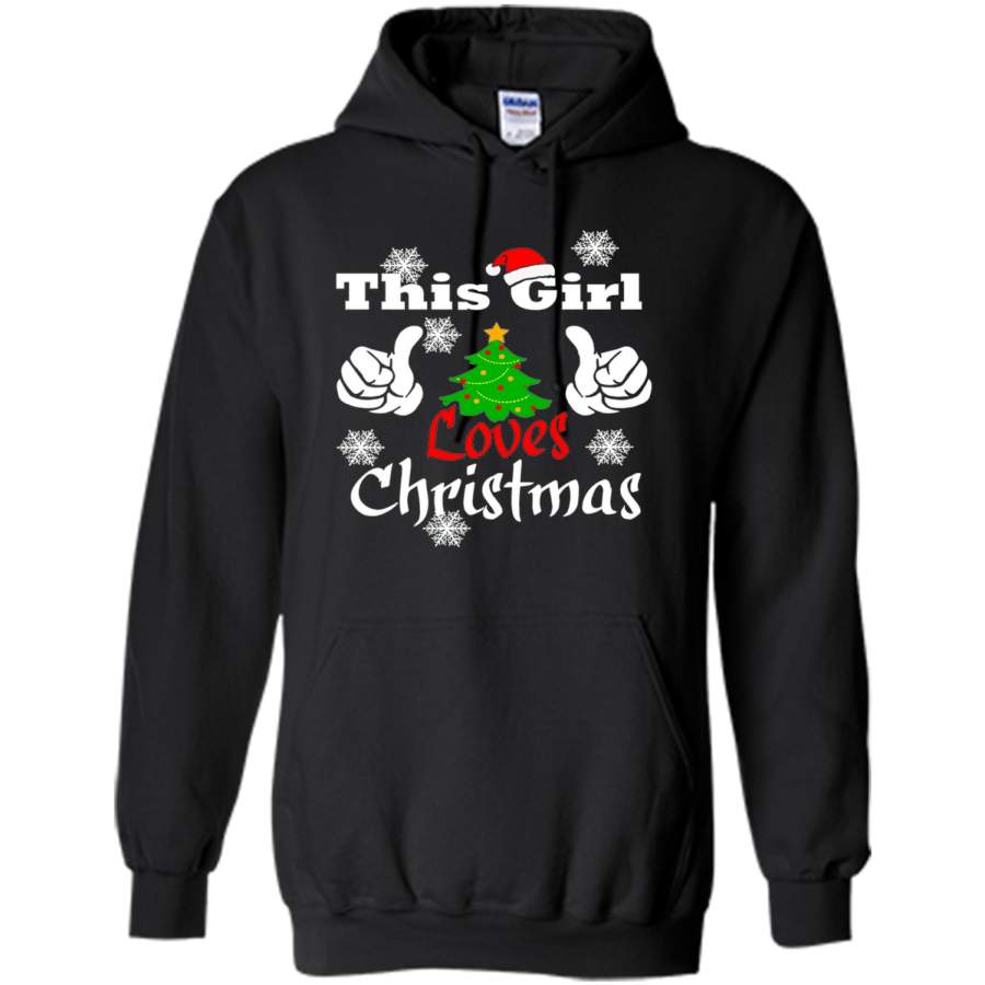 This Girl Loves Christmas T-Shirt - Funny Christmas Shirt Pullover Hoodie Christmas Gift Ideas