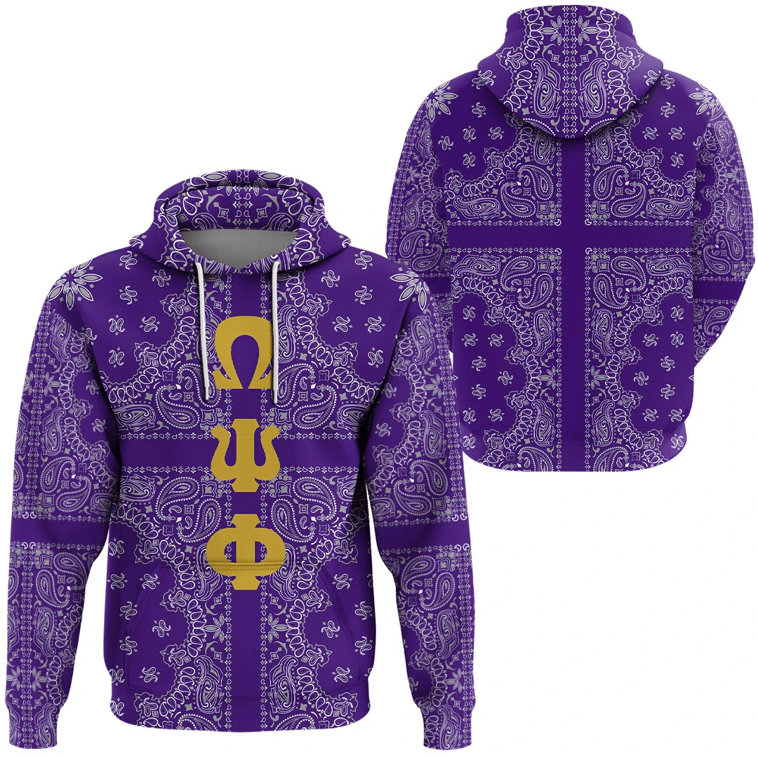 Wonderprint Hoodie Omega Psi Phi Paisley Style Hoodie Lt10