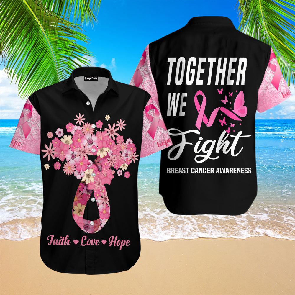Breast Cancer Warrior Fight For Cure Aloha Hawaiian Shirts For Men & For Women | Wt8128