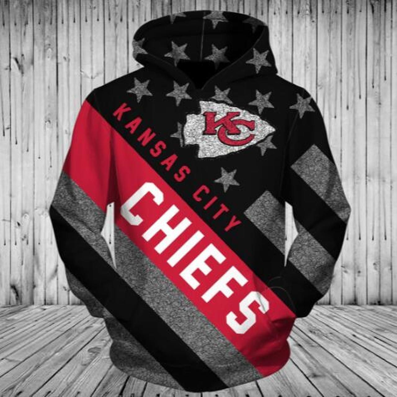 3D Graphic Printed In Chiefs Logo Hoodie