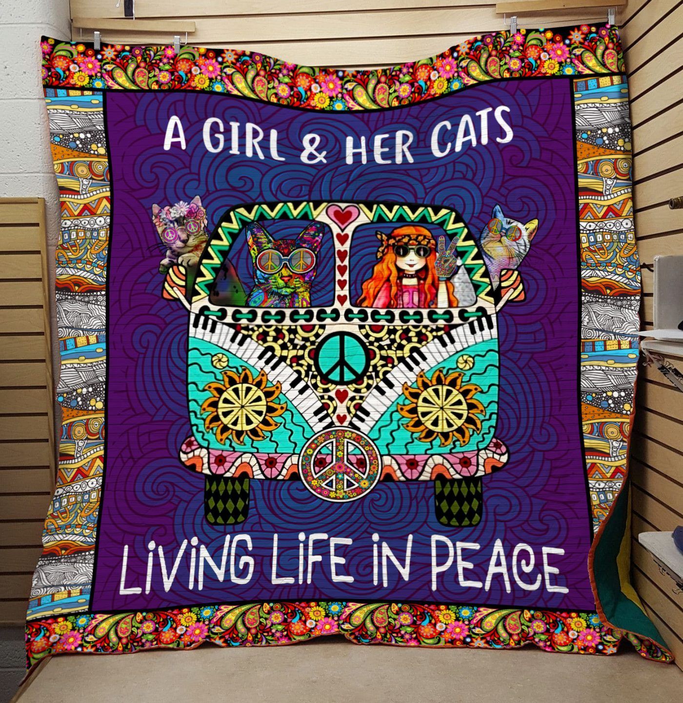 A girl and her cats 3D Quilt Blanket HGM7