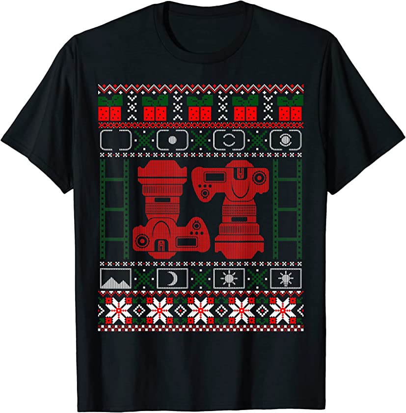 Ugly Christmas Sweater Photography Lovers Gift T-Shirt