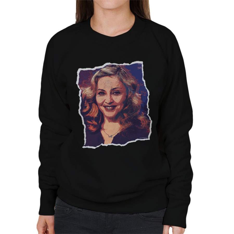 Madonna Smiling Portrait Women’s Sweatshirt