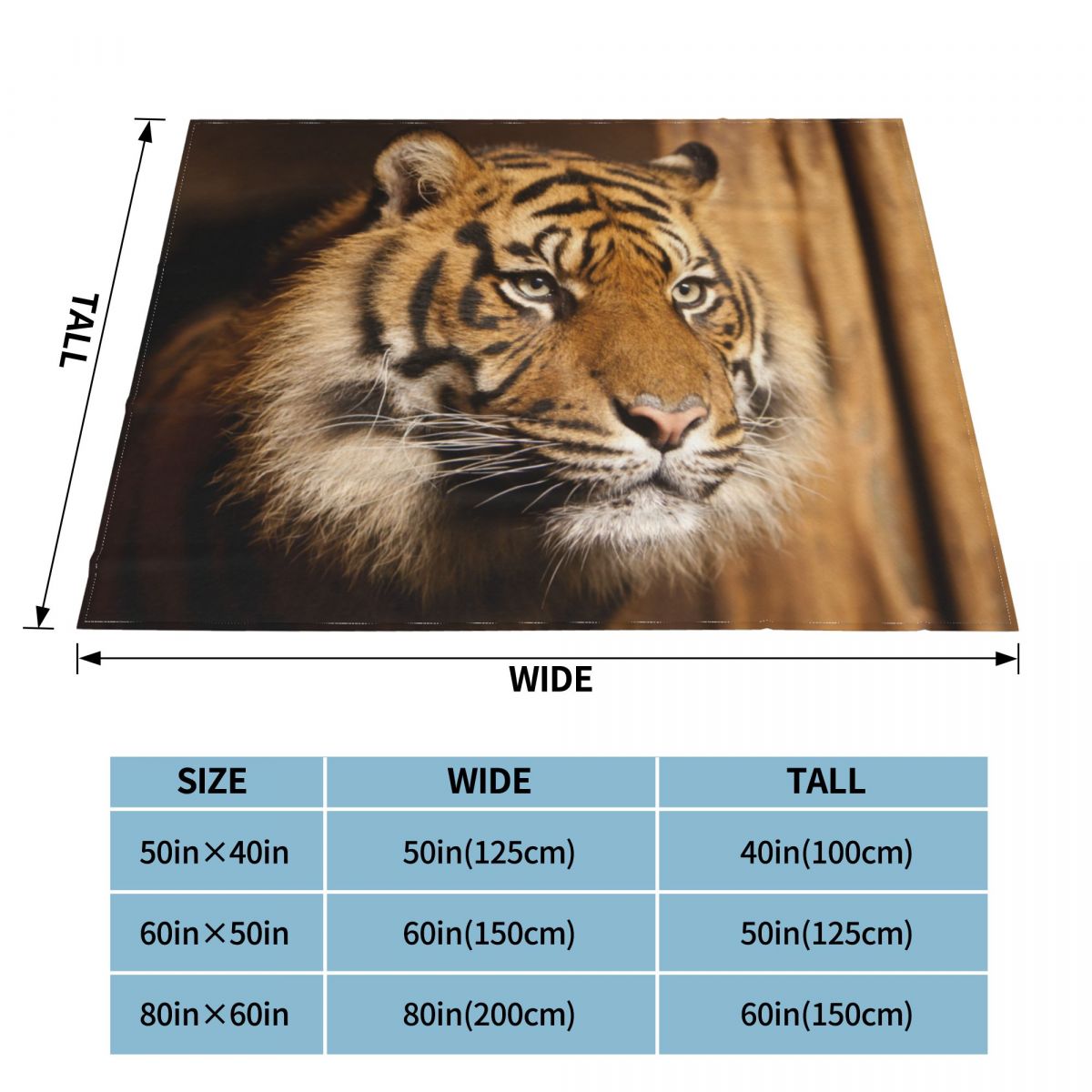 Bengal Tiger King Blankets Flannel Print Animal Lovers Portable Super Warm Throw Blanket for Bed Outdoor Rug Piece alx