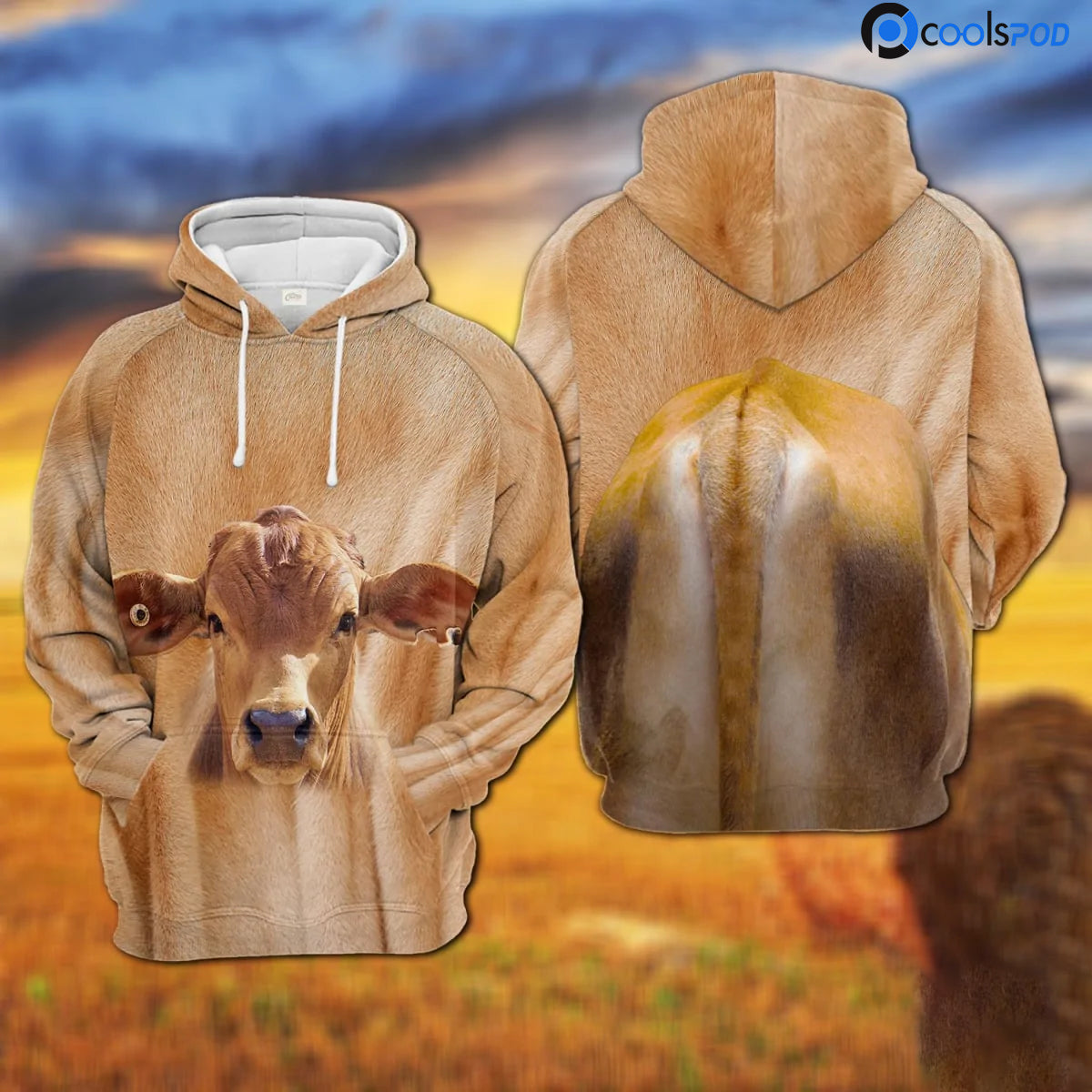 Brahman 3D All Over Printed Hoodie Cute Cow Print On Hoodie Gift For Farm Lover