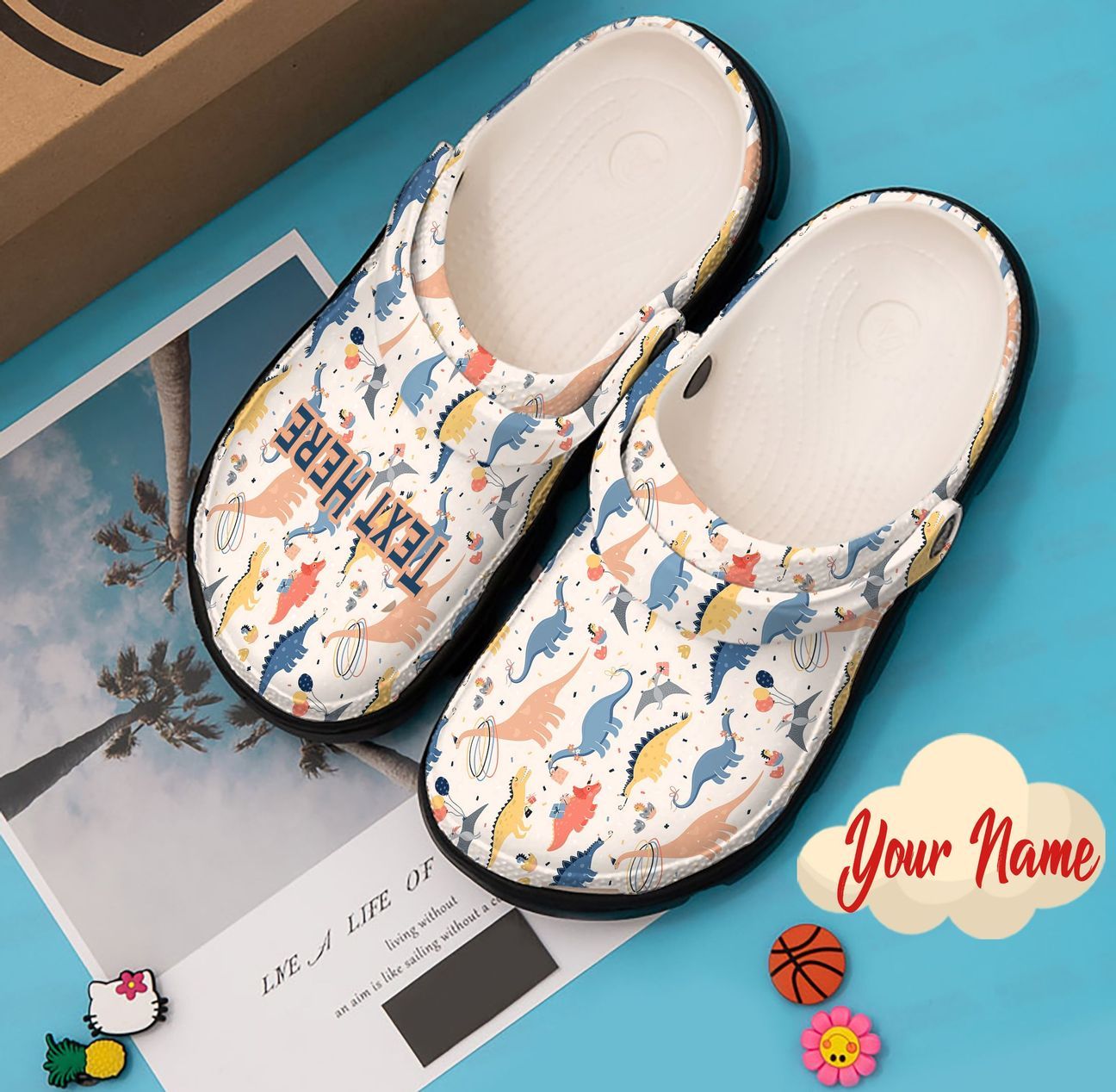 Dinosaur Personalized Clog, Custom Name, Text, Color, Number Fashion Style For Women, Men, Kid, Print 3D