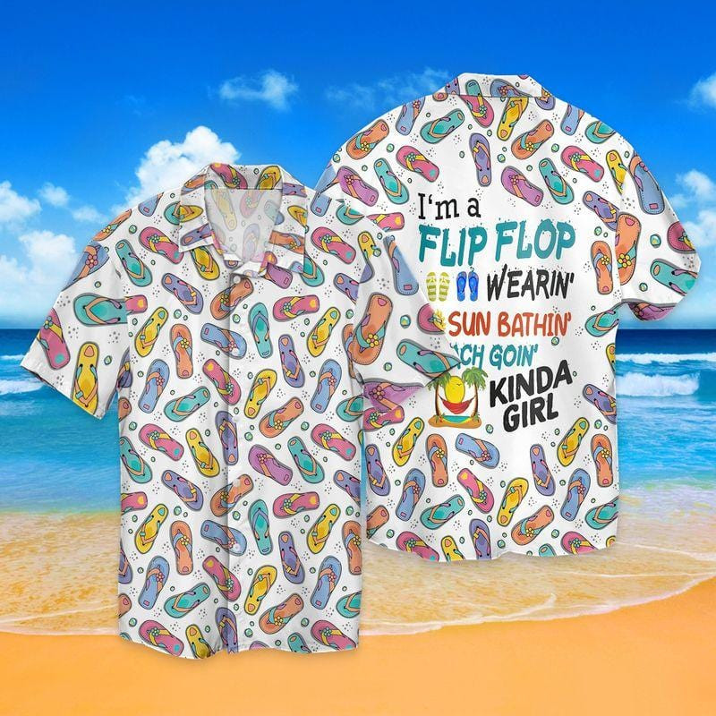 Im Flip Flop Wearin Sun For Kinda Girl Hawaii Aloha Shirts L Ha111332