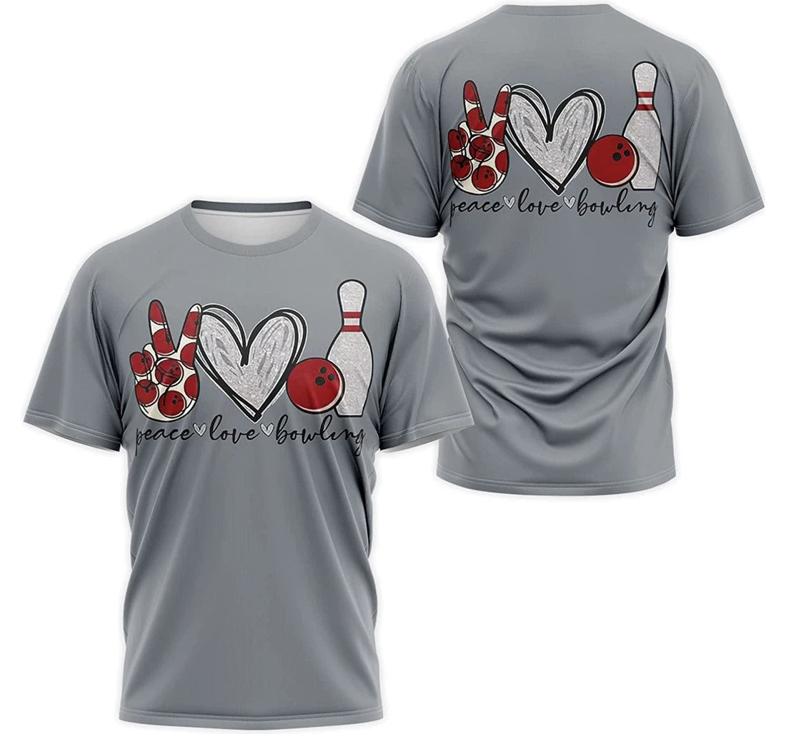 Peach Love Bowling T Shirts, I Love Bowling Shirt