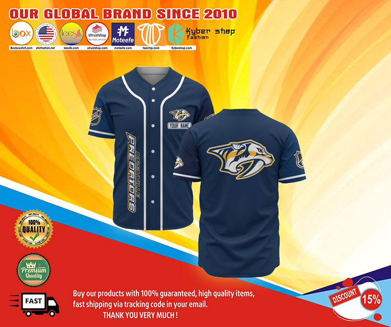 Nashville Predators Baseball Jersey Shirt –