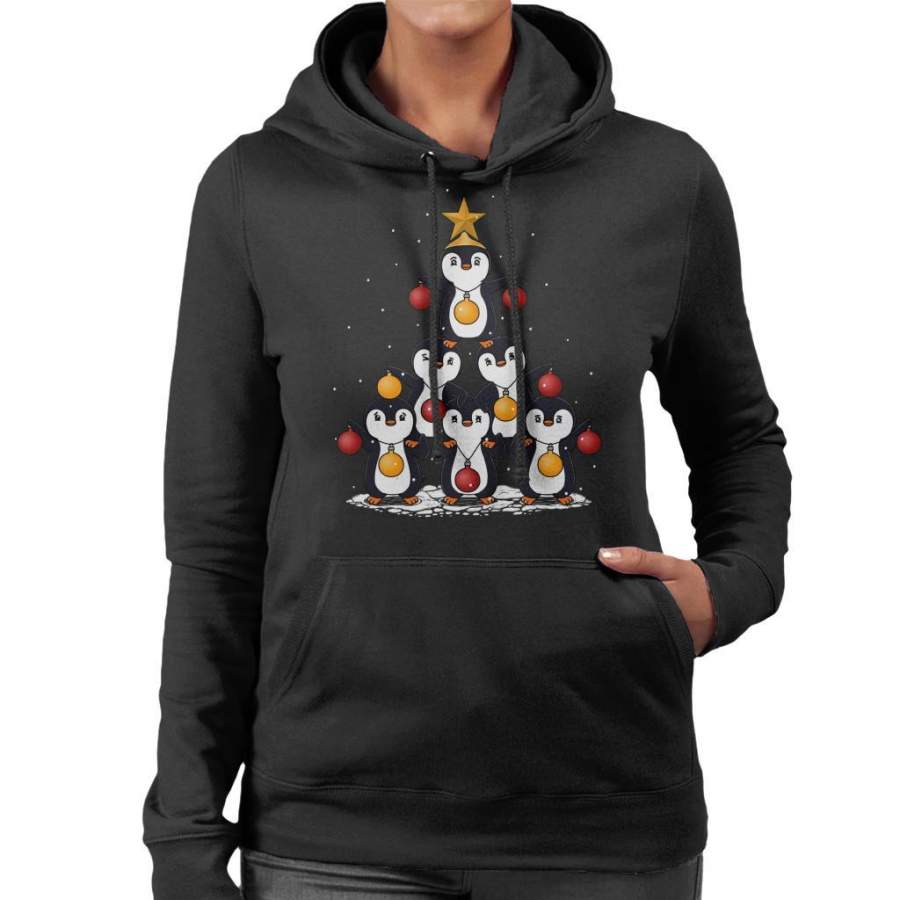 Oh Penguin Tree Christmas Women’s Hooded Sweatshirt