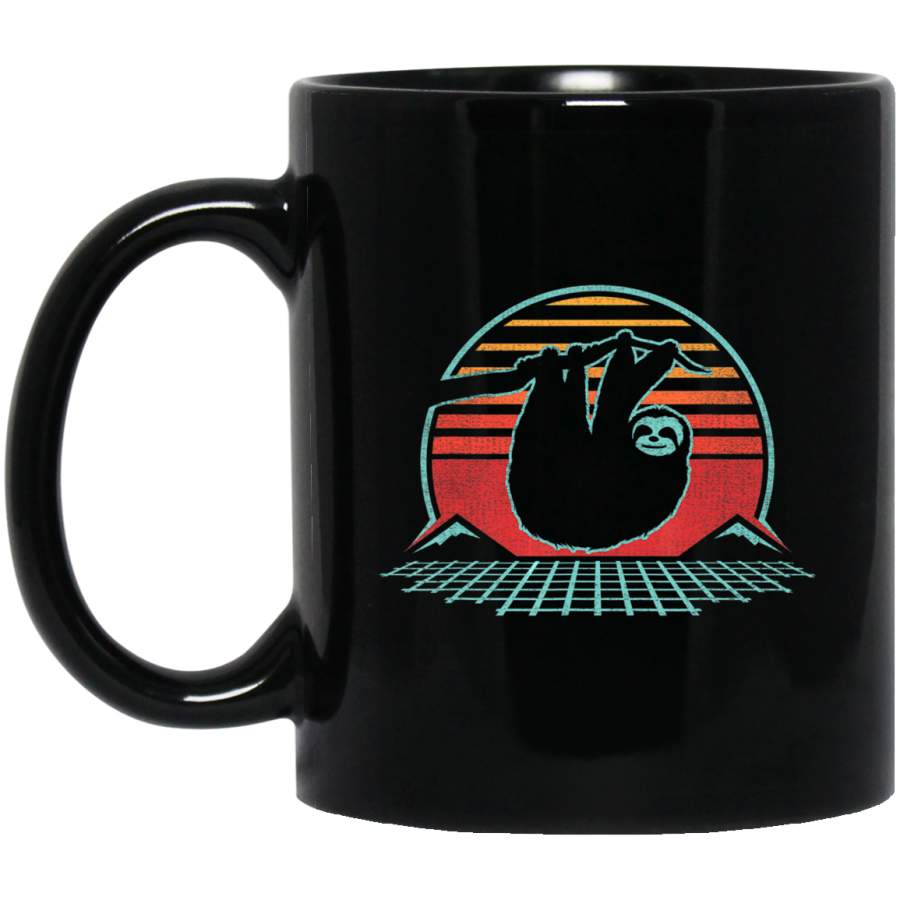 Sloth Retro Vintage 80s Style Zoologist Animal Lover Gift Coffee Mug