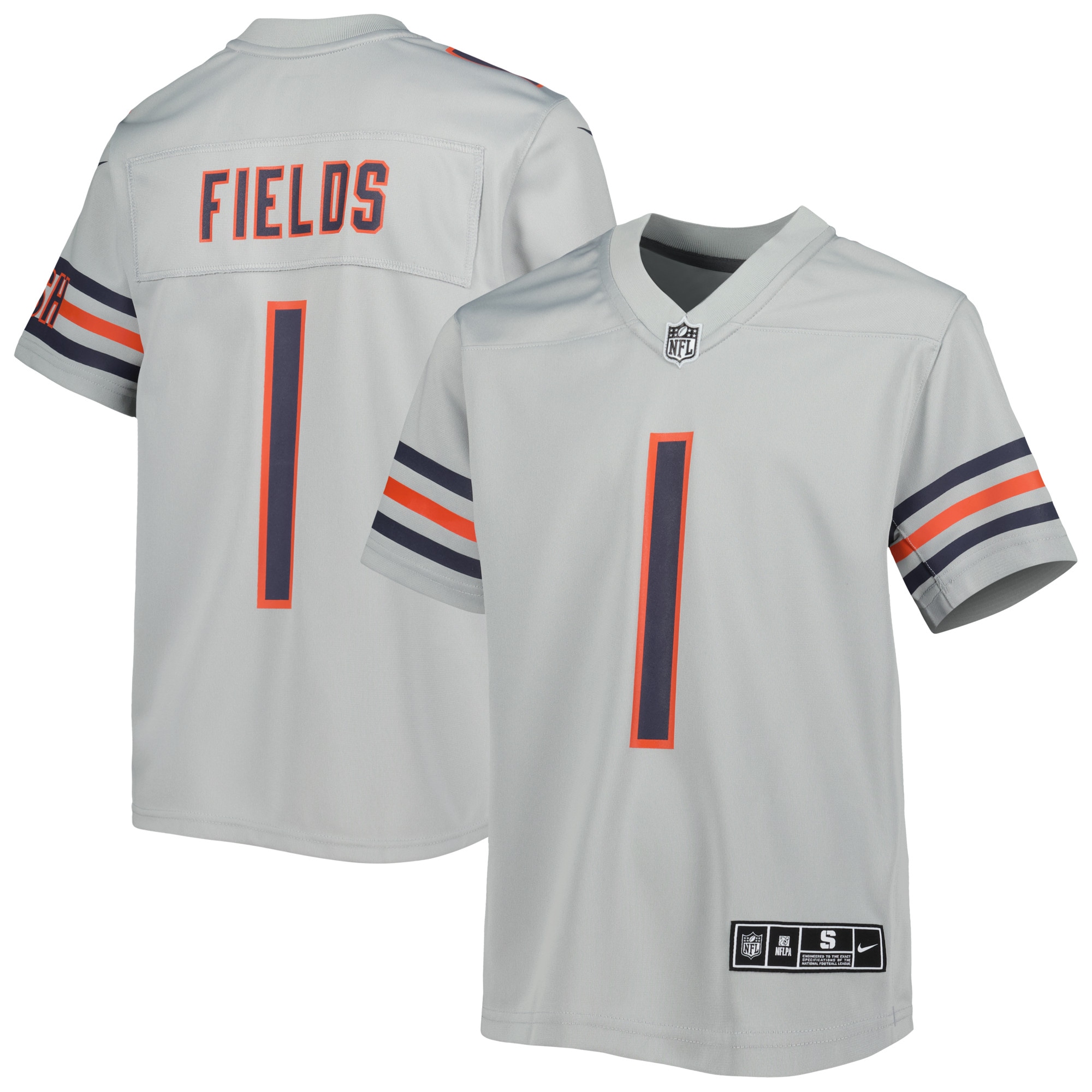 Justin Fields Chicago Bears Youth Inverted Game Jersey – Gray