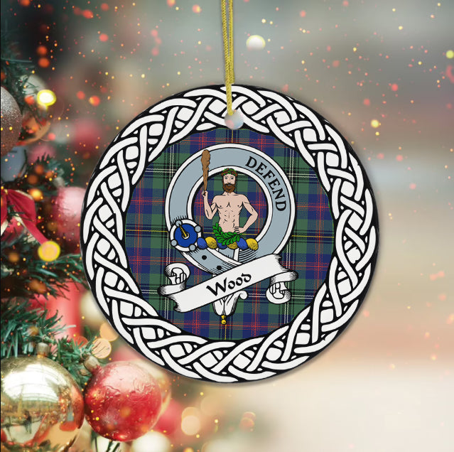 Wood Scottish Clan Tartan Crest Badge Plaid Ornament Gift. Christmas Tree Ornament Tartan Ornament Great Christmas Ornaments Gift