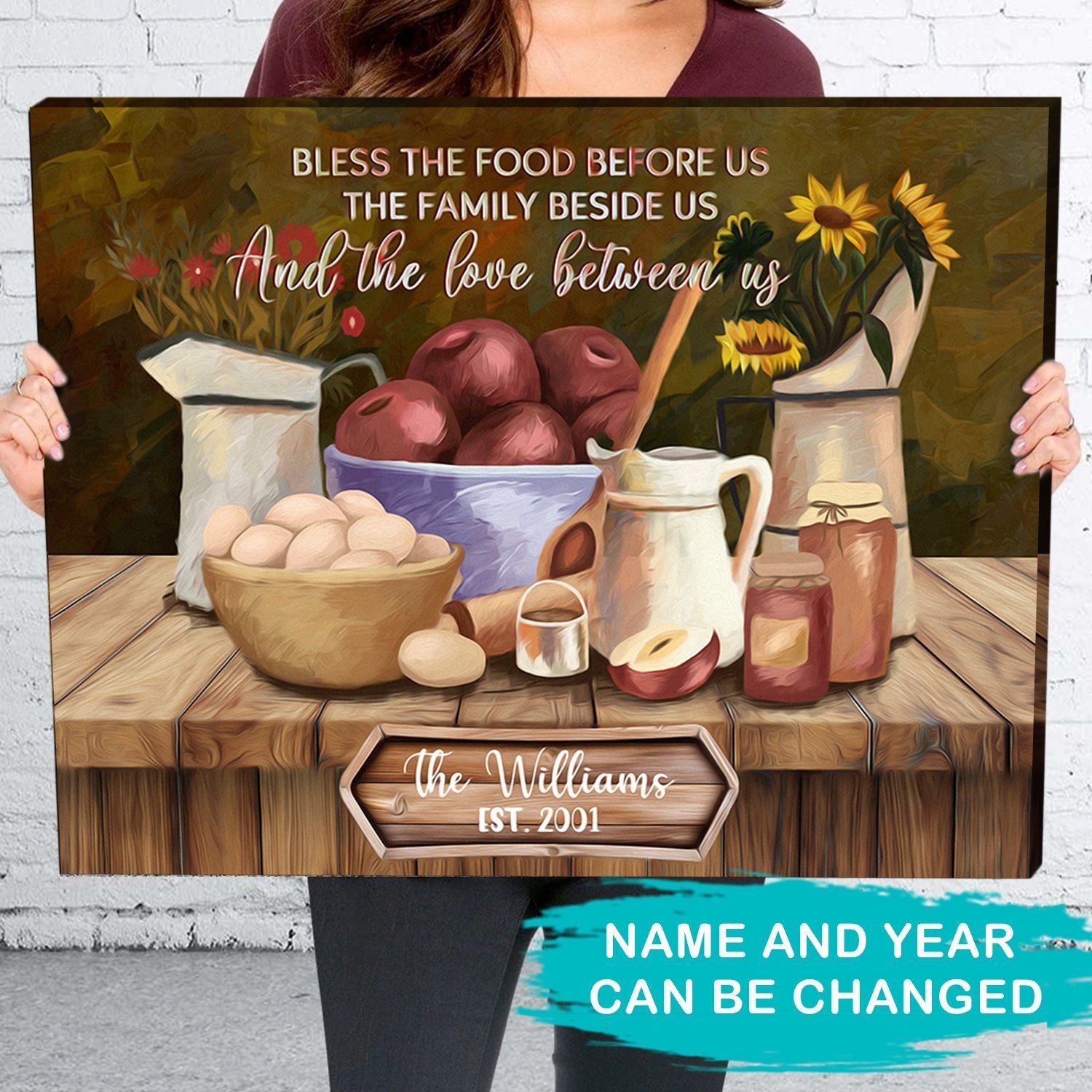 Bless The Food Before Us – Personalized Custom Canvas – Home Decorations Poster Wall Art, Poster Print, Canvas Print Wall Decor