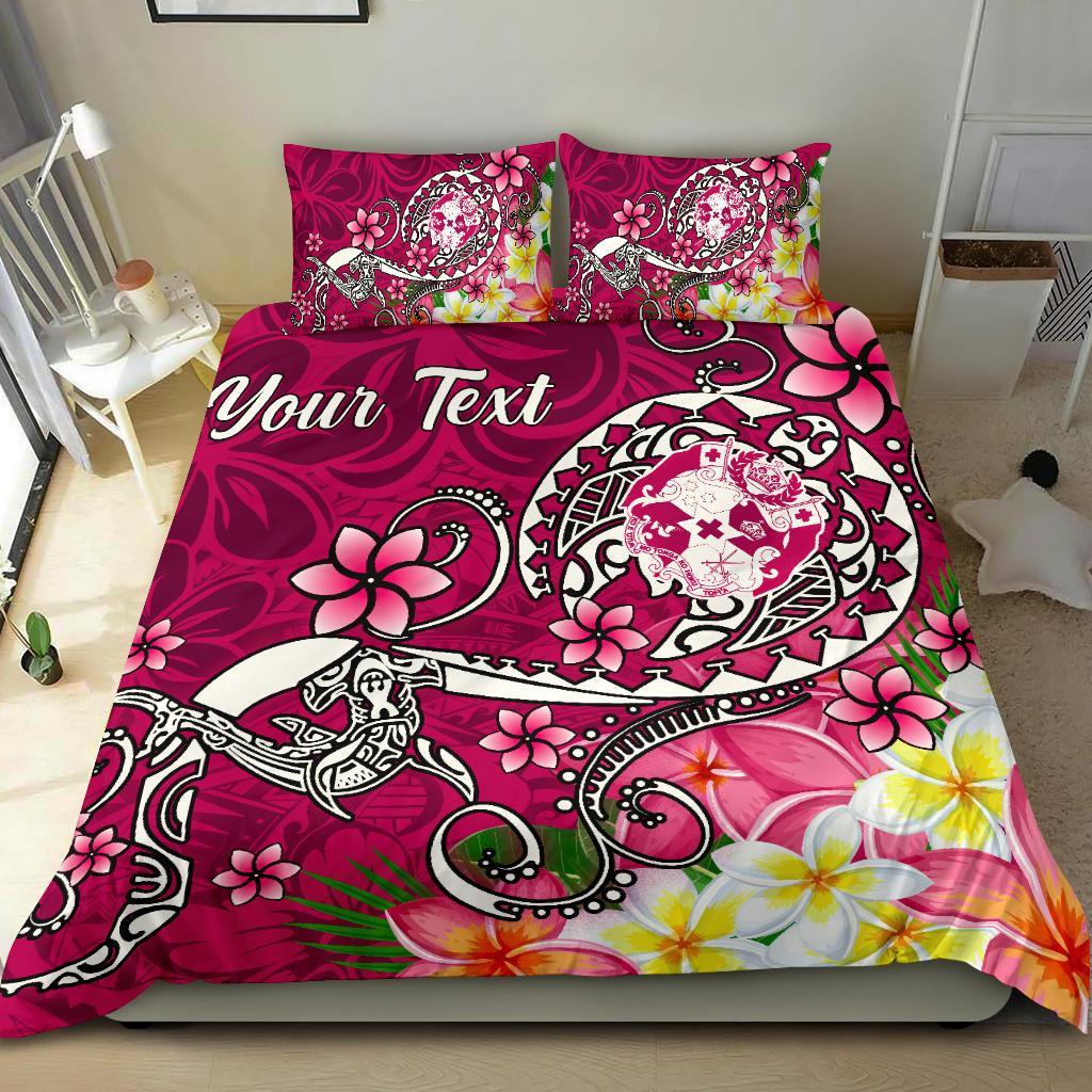 Tonga Custom Personalised Bedding Set – Turtle Plumeria (Pink) – BN18