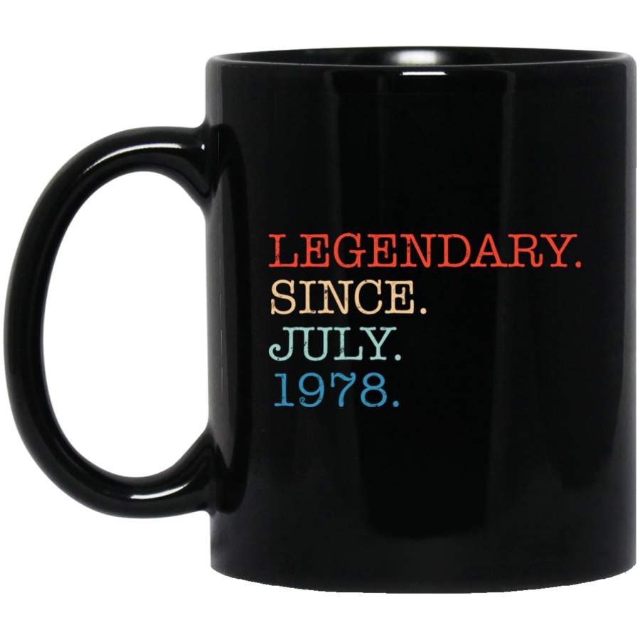 July 1978 Retro Vintage 40th Birthday – Decorations BM11OZ 11 oz. Black Mug