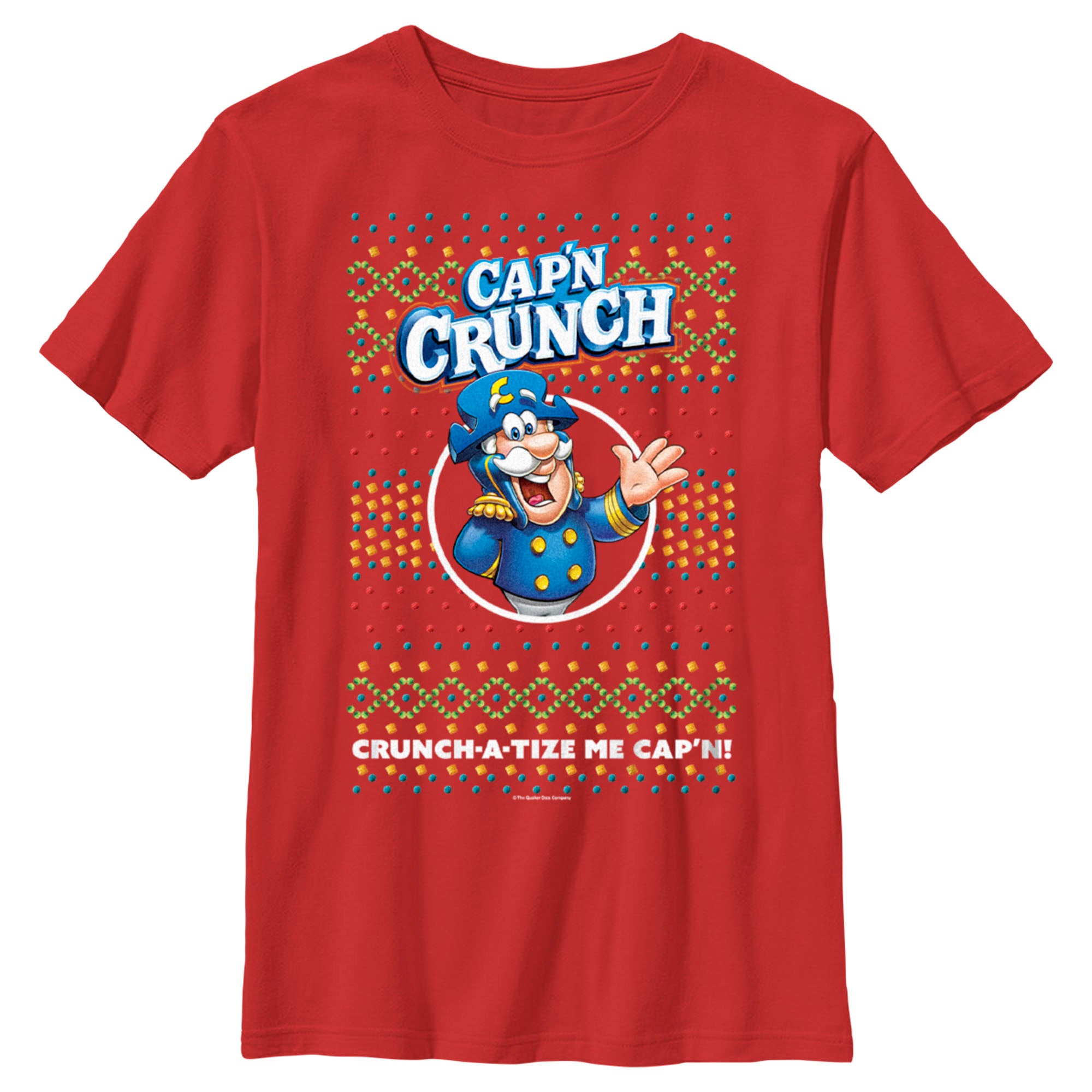 Boy’S Cap’N Crunch Christmas Sweater Print T-Shirt