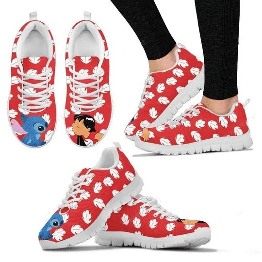 Stitch Lilo & Stitch Disney 19 Print Sneakers, Women’s Sneakers, Handmade Crafted sneaker white Shoes birthday gift Fashion Fly Sneakers TL97