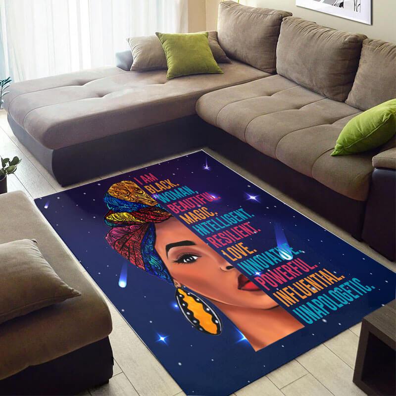 Beautiful African American Rug Cute African Black Queen I Am Black Woman Beautiful Magic African Large Rug African Inspired Home Decor WBG4128