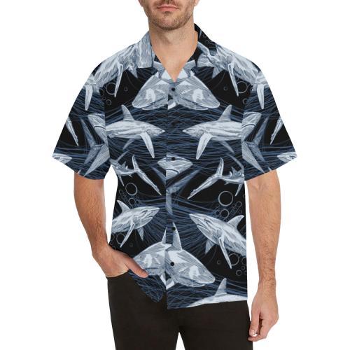 Shark Print Pattern Hawaiian Shirt