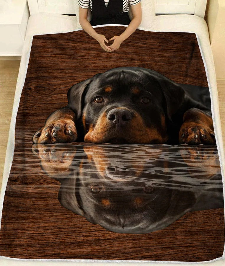 Rottweiler Blanket, Dreaming Rottweiler, Dog Lover Blanket