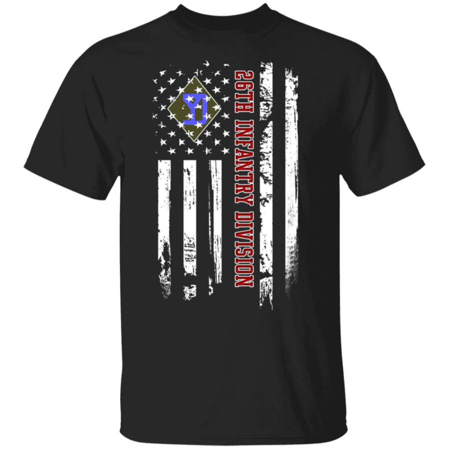 26th Infantry Division Veteran American Flag Father’s Day Veteran’s Day Tshirt