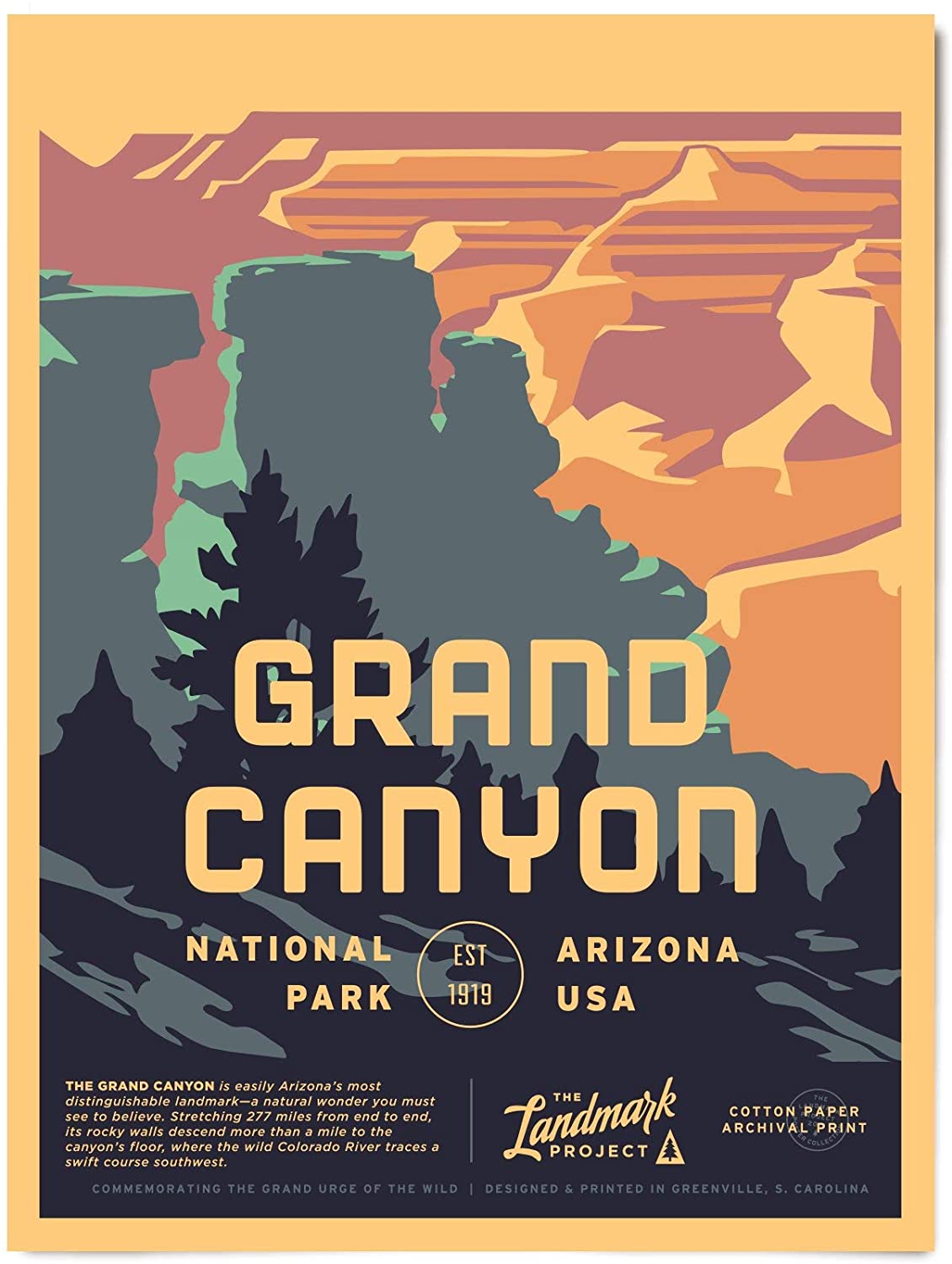 Travel Grand Canyon National Park Visit Arizona Poster Art Print      Home Decor Gift For Men Women Family Friend On Birthday Xmas