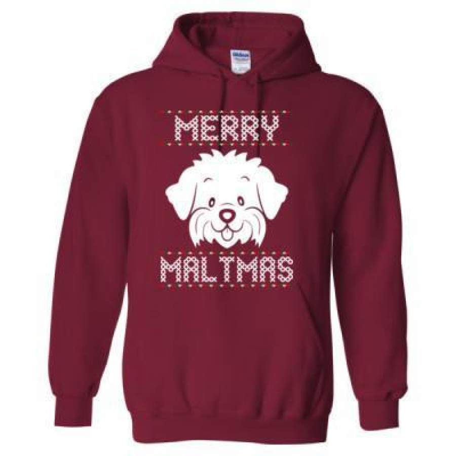 AGR Merry Maltmas Ugly Christmas Sweater – Heavy Blend™ Hooded Sweatshirt