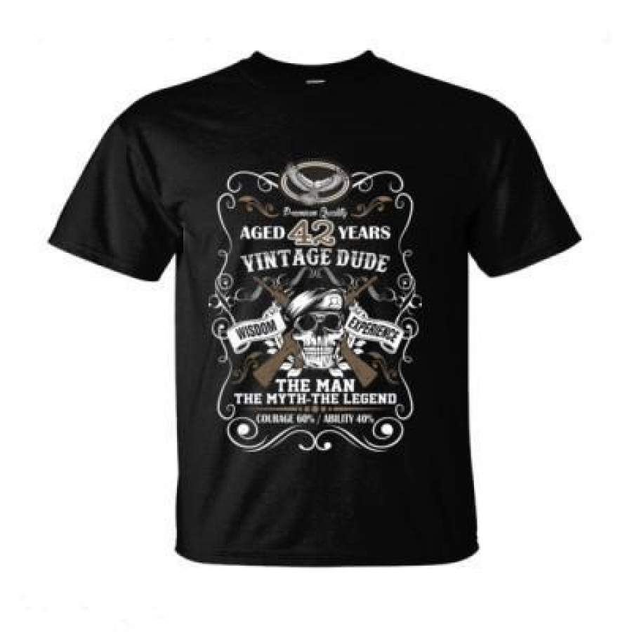 AGR Aged 42 Years Vintage Dude Wisdom Experience The Man The Myth The Legend Courage 60% Ability 40% – Ultra-Cotton T-Shirt