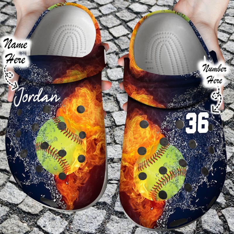 Custom Personalized Fire and Water Clog Shoes