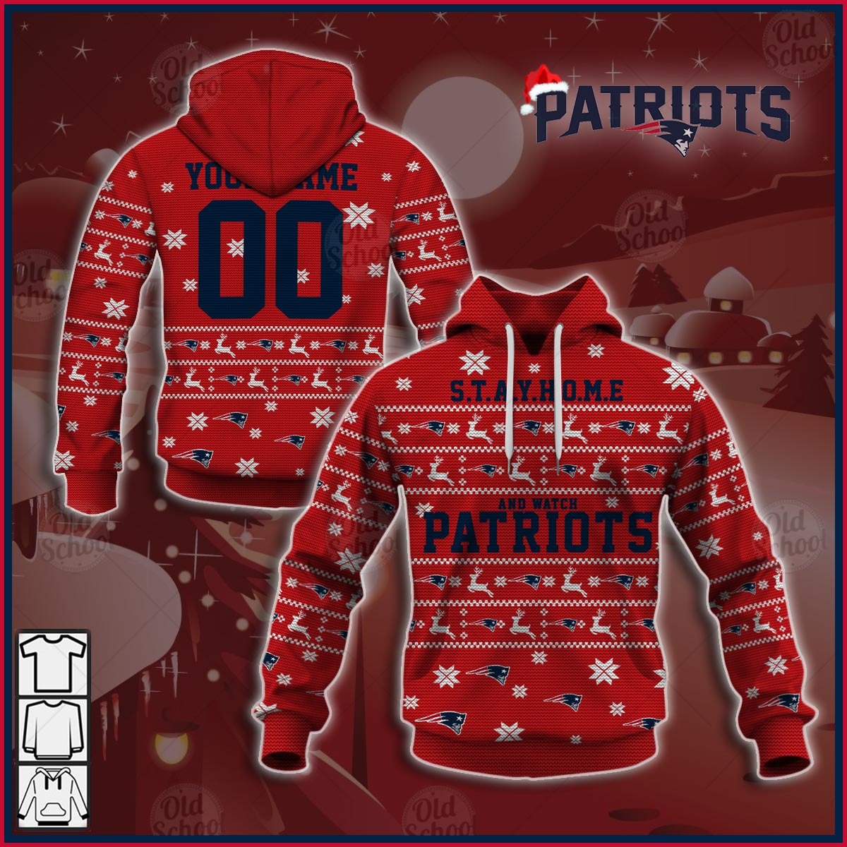 Personalize New England Patriots Ugly Christmas Sweater Style 2020 Personalize Hoodie