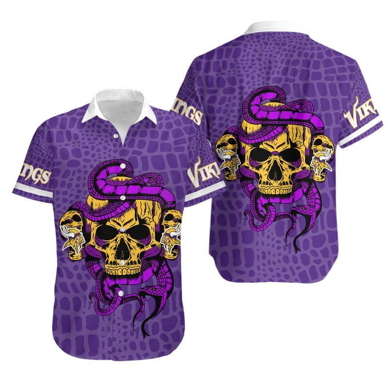 Minnesota Vikings Snake And Skull Hawaii Shirt And Shorts Summer Collection H97