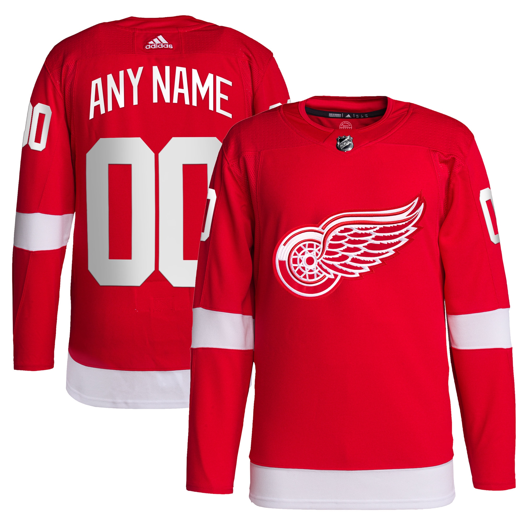 Detroit Red Wings Home Primegreen Authentic Custom Jersey – Red