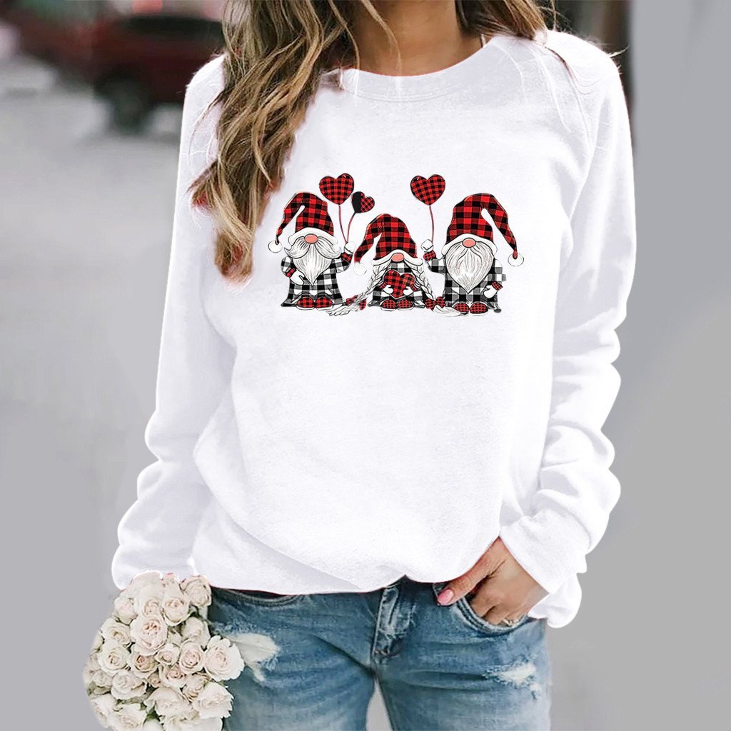 Christmas Print Long Sleeve Crew Neck Sweatshirt