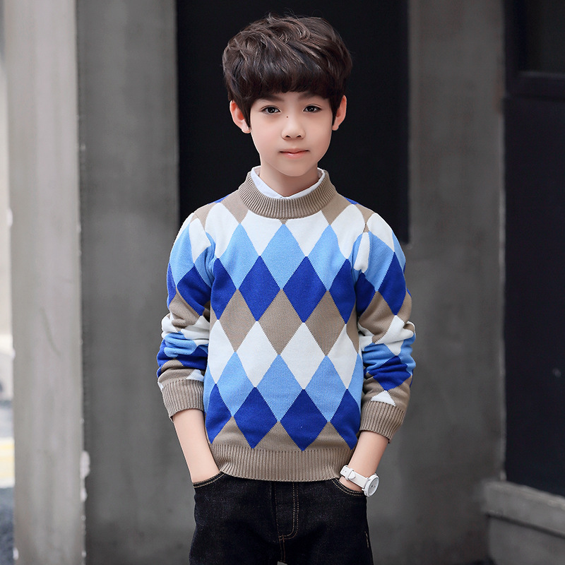 Winter Boys clothing O-Neck pullover knitting Sweater Kids clothes children’s Sweater winter Keep warm children’s clothing alx