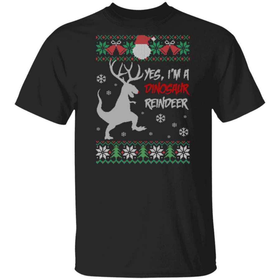 Yes I Am A Dinosaur Reindeer Funny Ugly Christmas Sweater