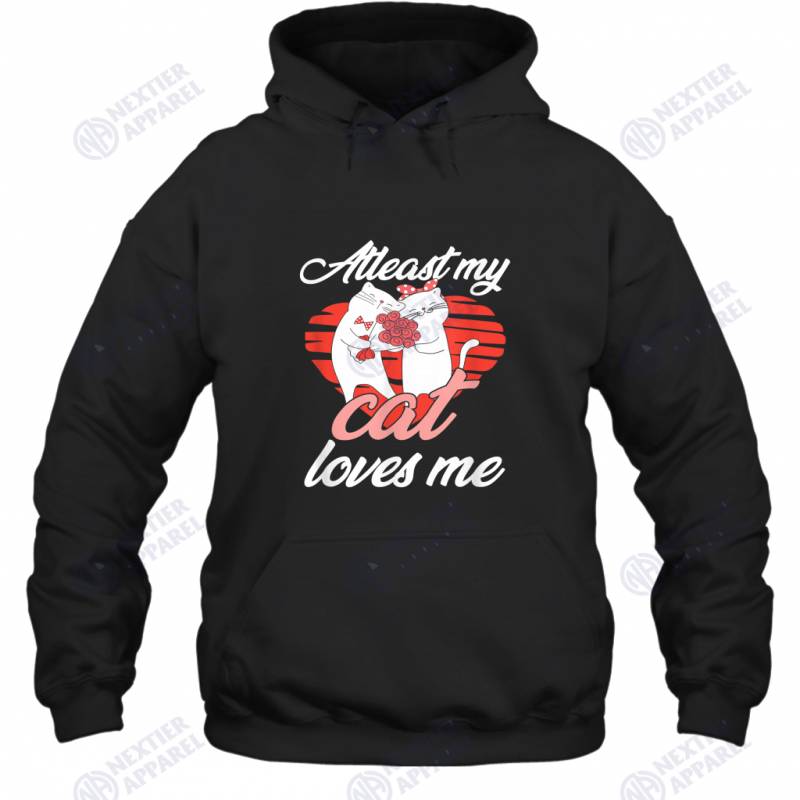 Valentines Day Cat Mom Dad Kitten Lover My Cat Loves Me Hoodie