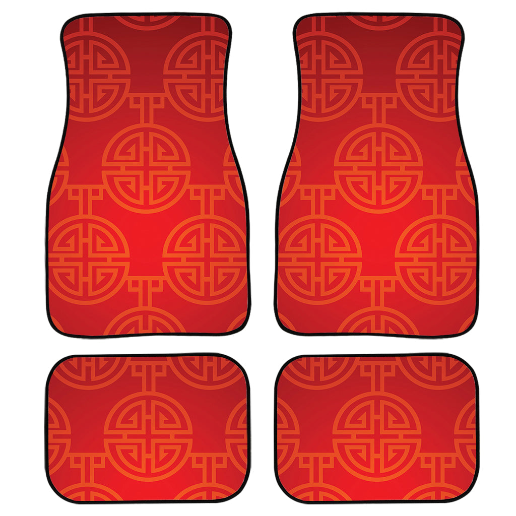 Chinese Lu Symbol Pattern Print Front And Back Car Floor Mats, Front Car Mat