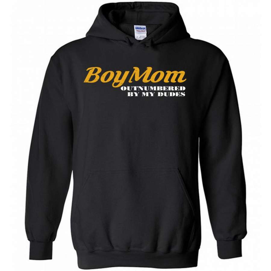 BoyMom Outnumbered By My Dudes – Gildan Heavy Blend Hoodie