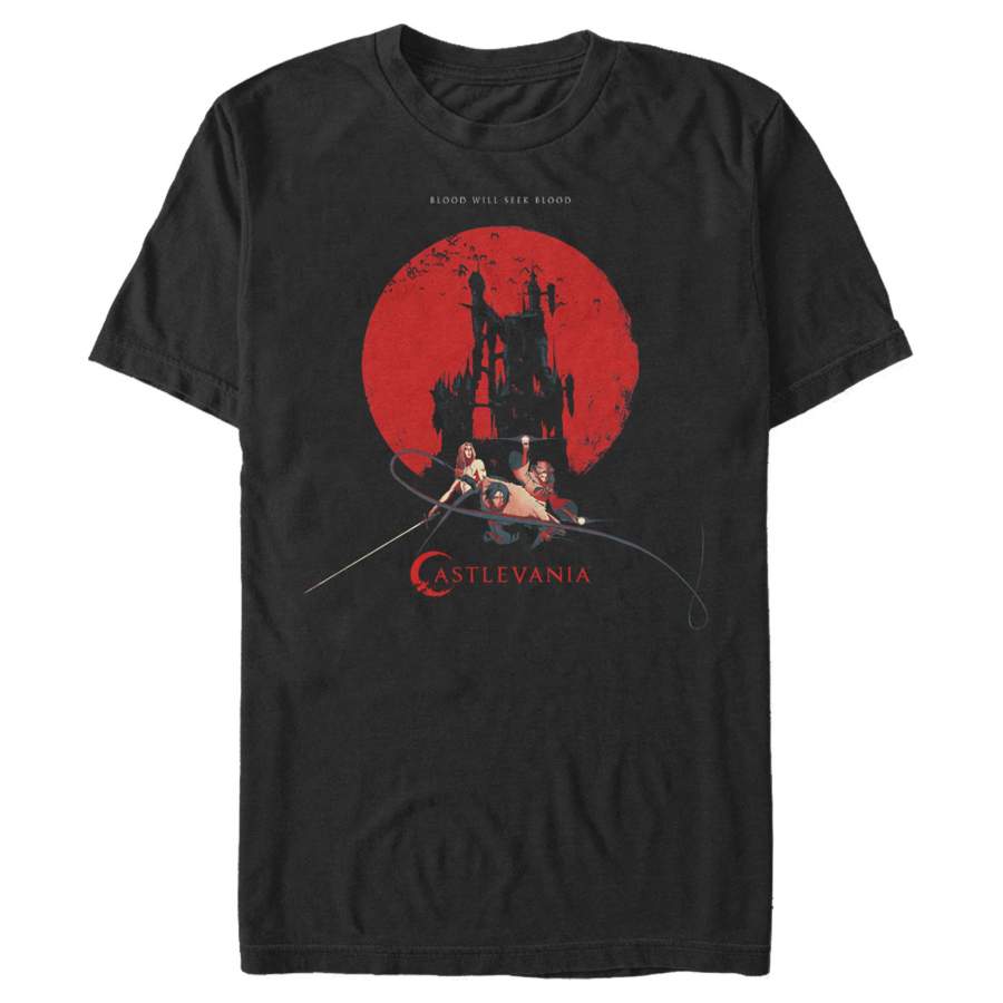 Castlevania Men’s Seek Blood Poster  T Shirt