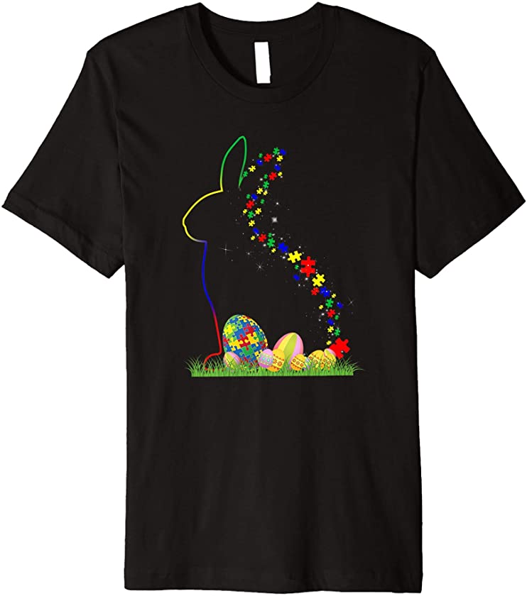 Autism Awareness Puzzle – Easter Bunny Eggs Funny Kids Girl Premium T-Shirt