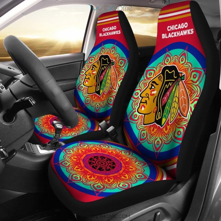 Magical And Vibrant Chicago Blackhawks Car Seat Covers Unique Car Gift 2021