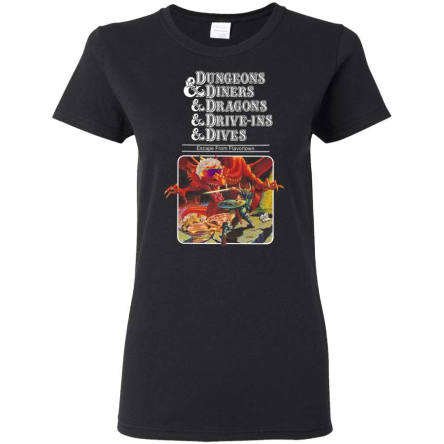 AGR Dungeons & Diners & Dragons & Drive-Ins & Dives Slightly Larger Image Womens T-Shirt