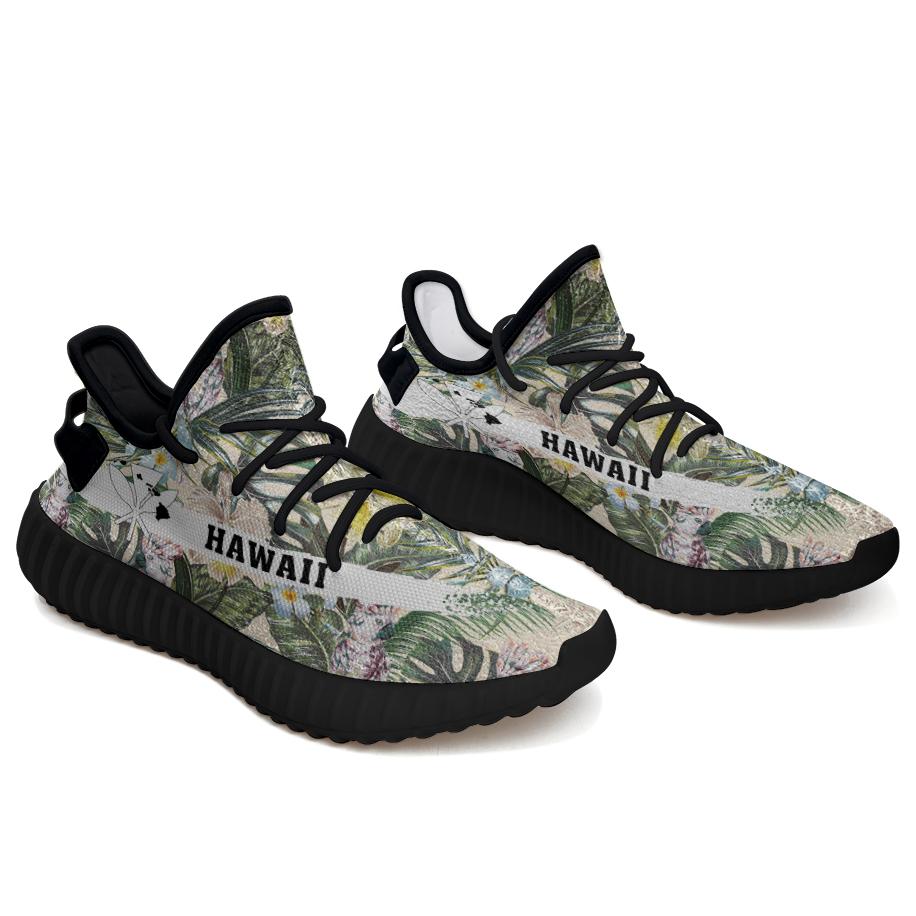 Hawaiian Sneakers YZ Tropical Jungle Parrots And Flamingos