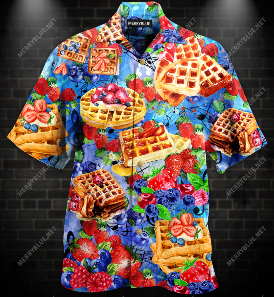 Pancake With Strawbery And Bluebery Unisex Hawaii Shirt Ha29175