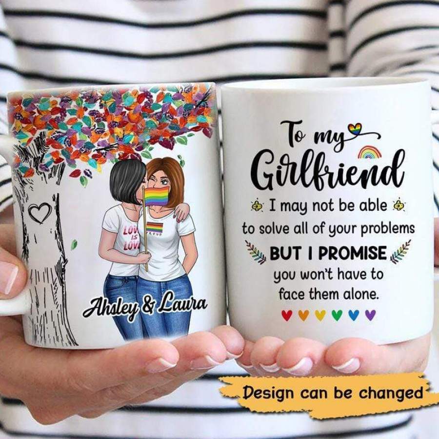 To My Girlfriend I Promise Colorful Tree LGBT Personalized AOP Mug